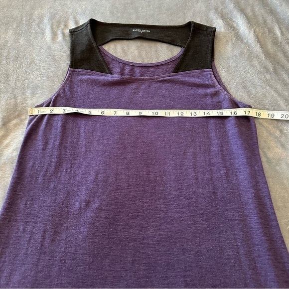 Eileen Fisher Organic Cotton Blend Open Back Colorblock Purple-Black Midi Dress - Picture 11 of 11